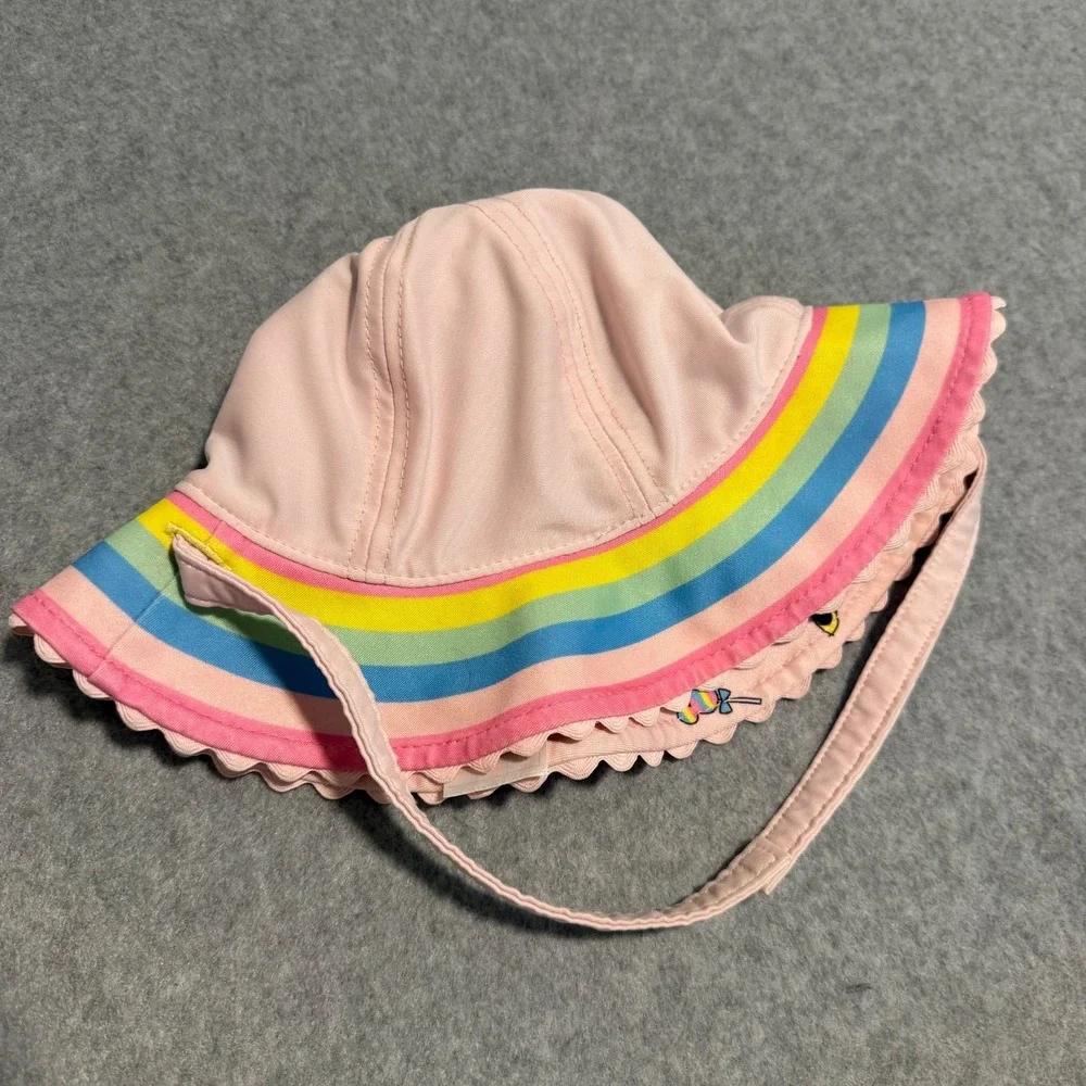 Minnie Mouse Swim Pool Hat REVERSIBLE Chin Strap ~ Hong Kong Resort Baby 0-3M
